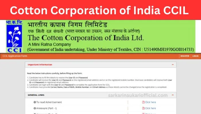Cotton Corporation of India CCIL Various Post Recruitment 2023