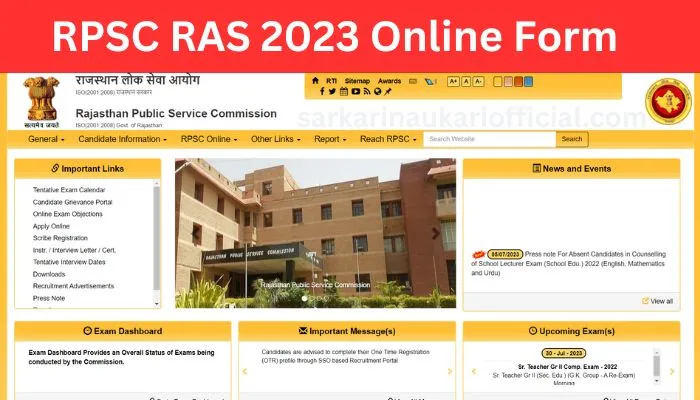 RPSC RAS 2023 Online Form