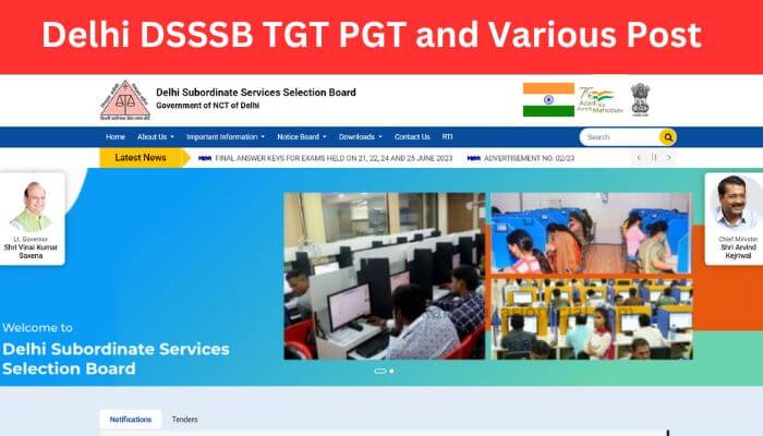 Delhi DSSSB TGT PGT and Various Post Recruitment 2023