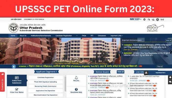 UPSSSC PET Online Form 2023