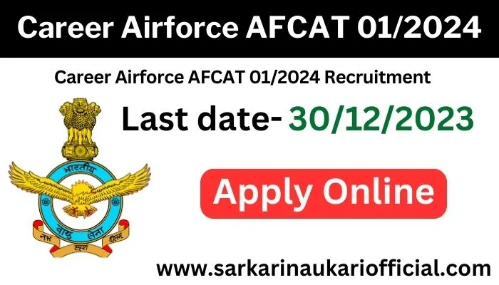 Career Airforce AFCAT 012024 Recruitment