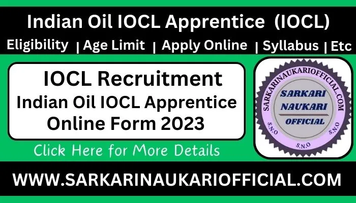 Indian Oil IOCL Apprentice Online Form 2023